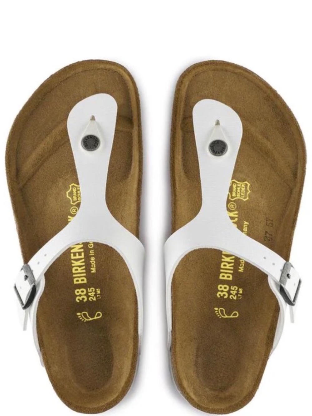 Birkenstock White Thong Sandals